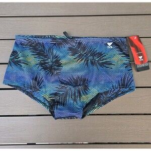 TYR Men's Blue/Green Mesh Swimsuit Trainer  Sz 38 NEW